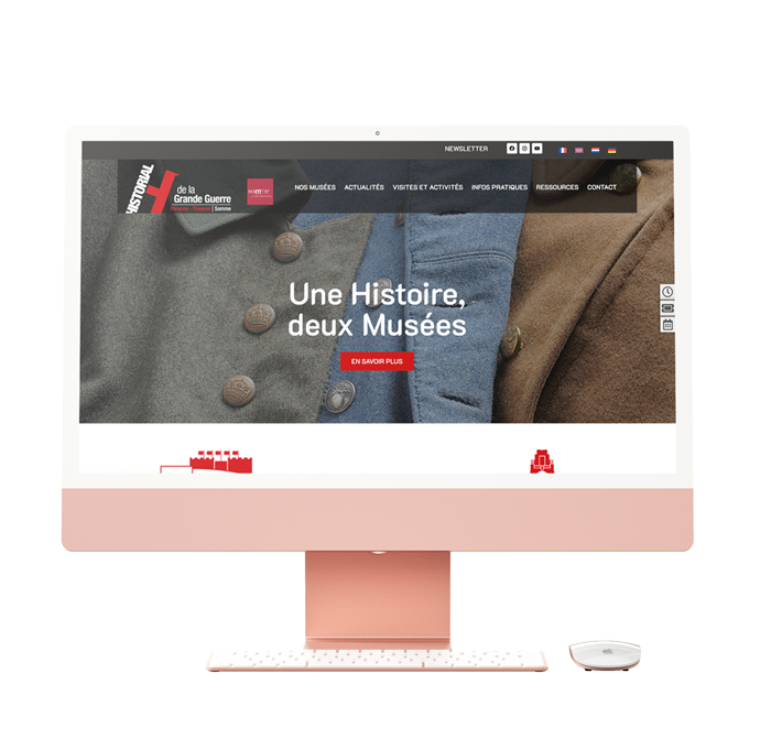Site web réalisé pour l'Historial de la Grande Guerre à Péronne