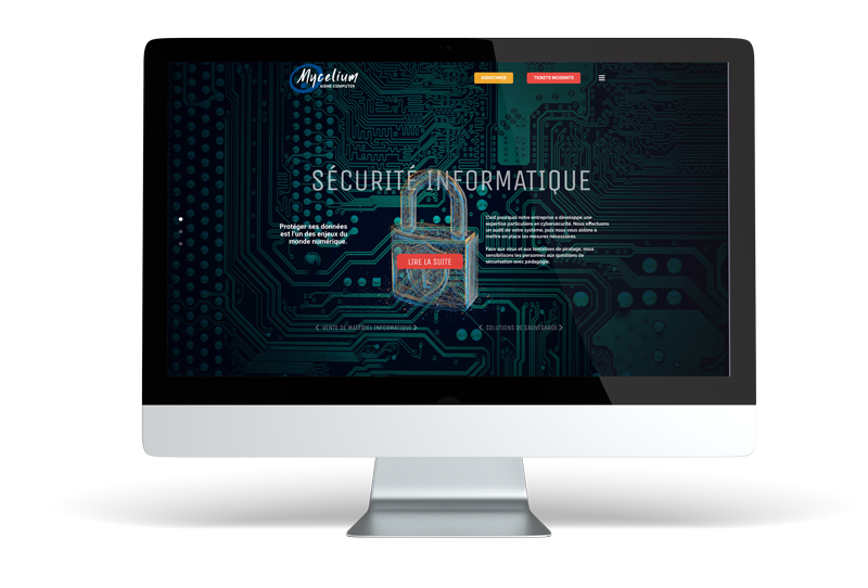 Réalisation du site web de l'entreprise informatique Mycelium à Laon