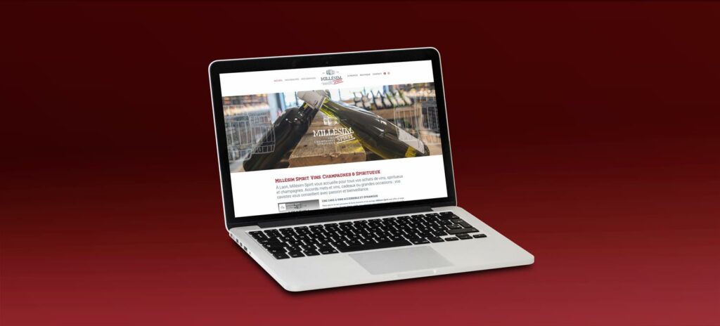 Création d'un logo et d'un site web pour Millésim Spirit, caviste à Laon