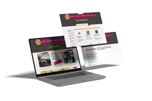 Site web et logo association de commerçants Laon MaZone