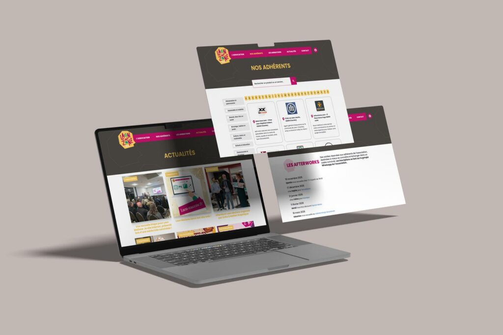 Site web et logo association de commerçants Laon MaZone