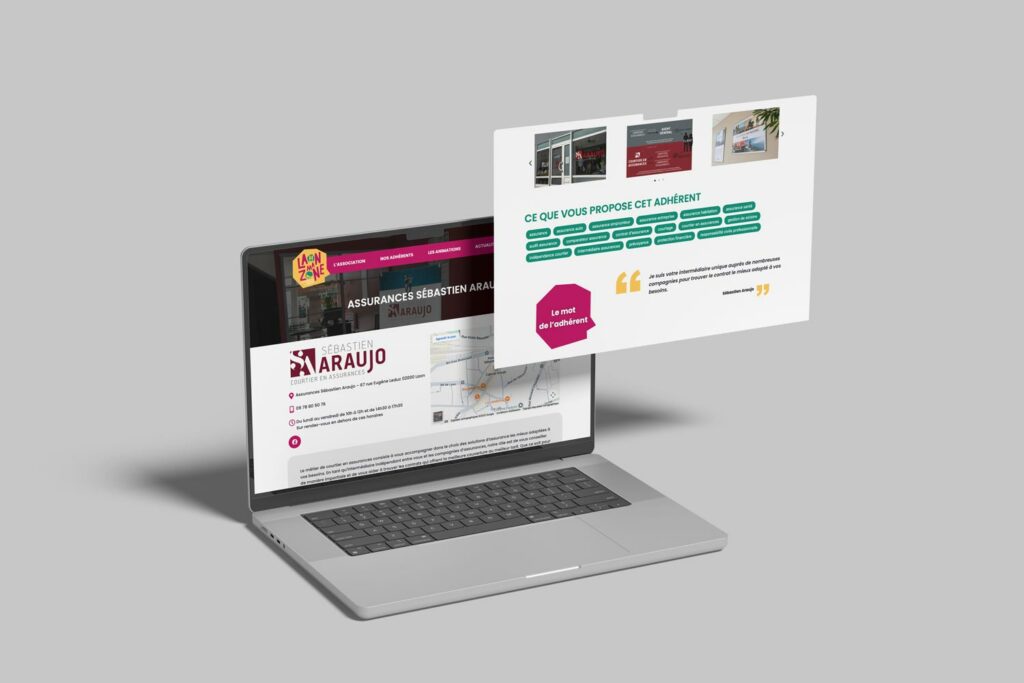 Site web et logo association de commerçants Laon MaZone