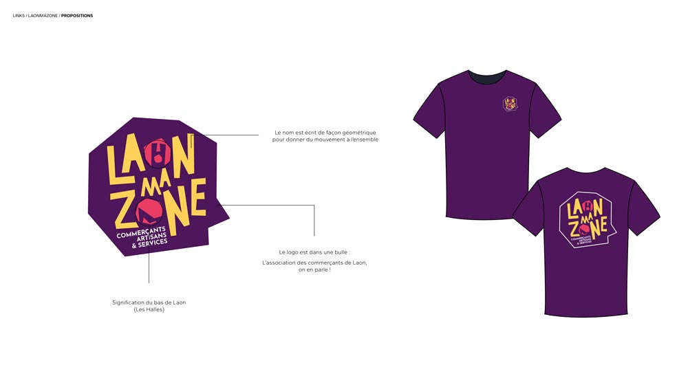 Site web et logo association de commerçants Laon MaZone